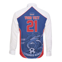 World Football 2026 Cape Verde Custom Long Sleeve Button Shirt Tubaroes Azuis Blue Shark - Wonder Print Shop