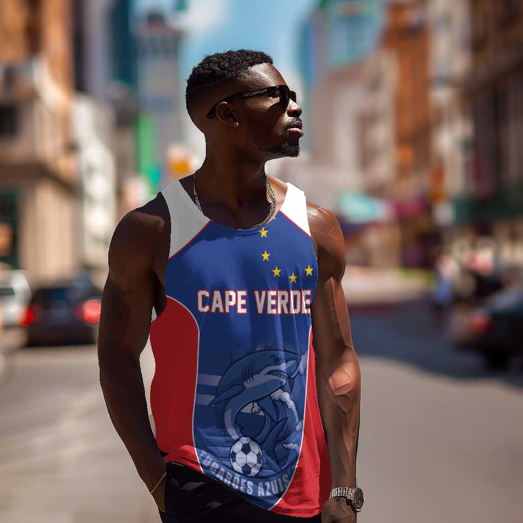 World Football 2026 Cape Verde Custom Men Tank Top Tubaroes Azuis Blue Shark - Wonder Print Shop