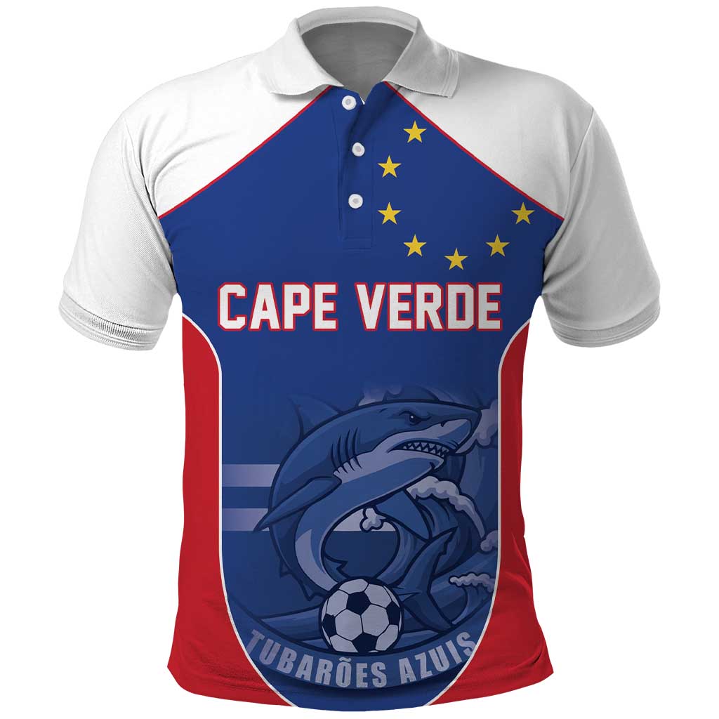 World Football 2026 Cape Verde Custom Polo Shirt Tubaroes Azuis Blue Shark LT9