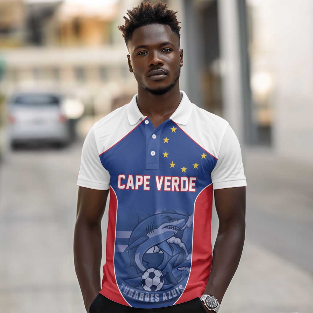 World Football 2026 Cape Verde Custom Polo Shirt Tubaroes Azuis Blue Shark LT9