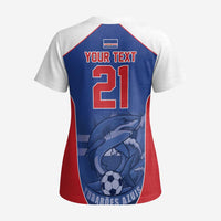 World Football 2026 Cape Verde Custom Scrub Top Tubaroes Azuis Blue Shark - Wonder Print Shop