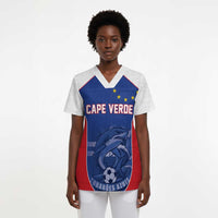 World Football 2026 Cape Verde Custom Scrub Top Tubaroes Azuis Blue Shark - Wonder Print Shop