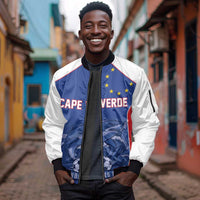 World Football 2026 Cape Verde Custom Sleeve Zip Bomber Jacket Tubaroes Azuis Blue Shark - Wonder Print Shop