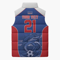 World Football 2026 Cape Verde Custom Sleeveless Puffer Jacket Tubaroes Azuis Blue Shark - Wonder Print Shop