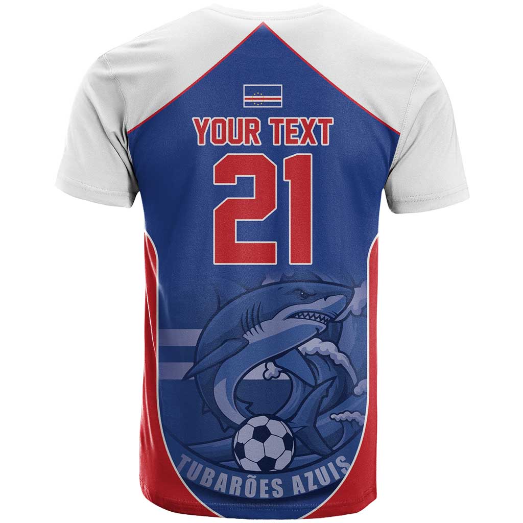 World Football 2026 Cape Verde Custom T shirt Tubaroes Azuis Blue Shark LT9