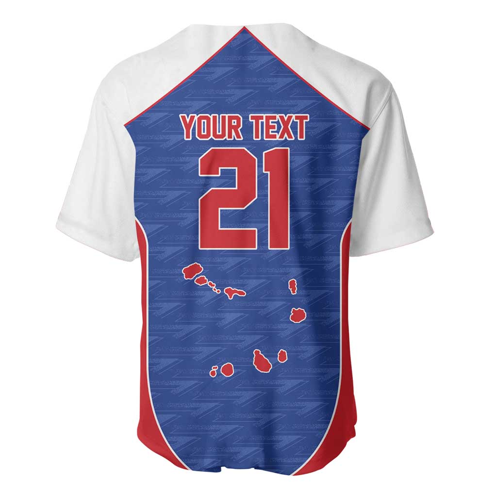 World Football 2026 Cape Verde Custom Baseball Jersey Tubaroes Azuis Verde Simple Map LT9