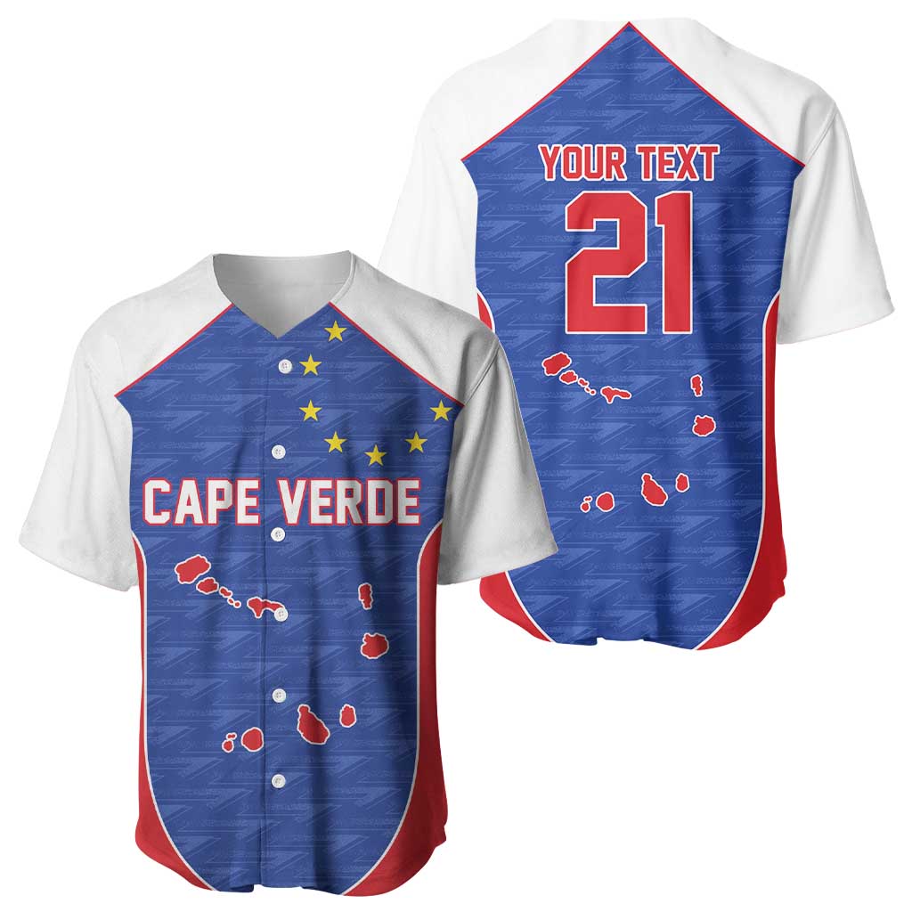 World Football 2026 Cape Verde Custom Baseball Jersey Tubaroes Azuis Verde Simple Map LT9