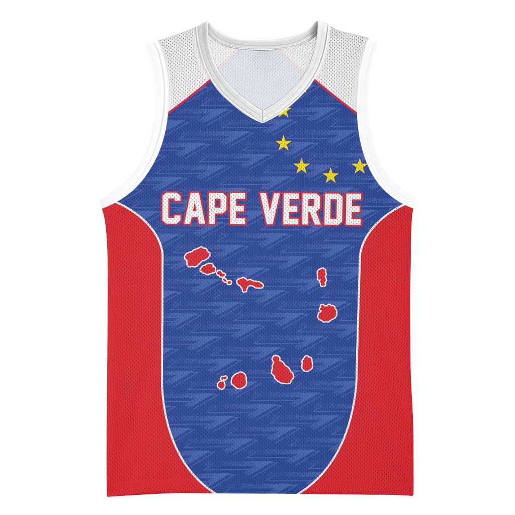 World Football 2026 Cape Verde Custom Basketball Jersey Tubaroes Azuis Verde Simple Map - Wonder Print Shop