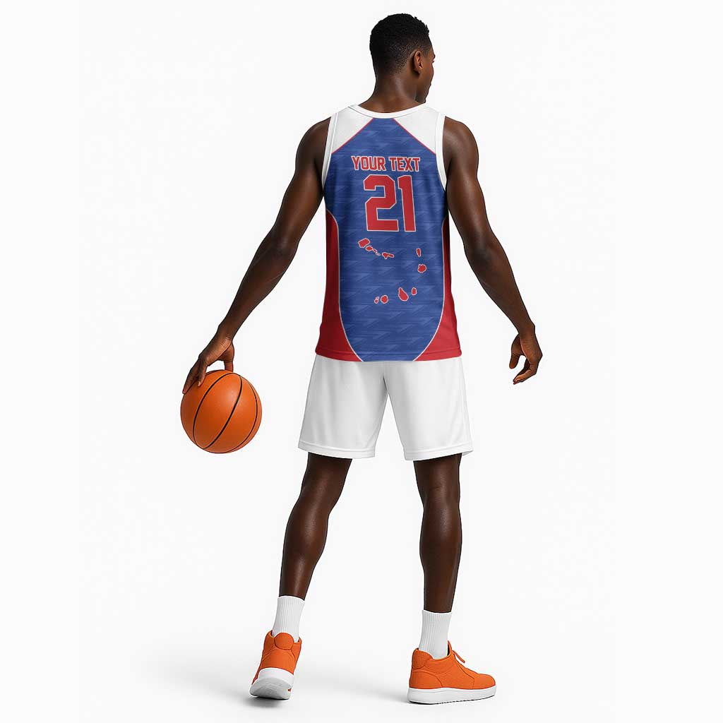World Football 2026 Cape Verde Custom Basketball Jersey Tubaroes Azuis Verde Simple Map - Wonder Print Shop