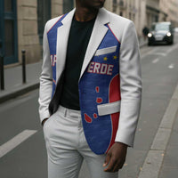 World Football 2026 Cape Verde Custom Blazer Tubaroes Azuis Verde Simple Map - Wonder Print Shop