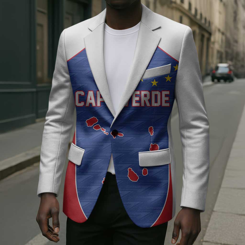 World Football 2026 Cape Verde Custom Blazer Tubaroes Azuis Verde Simple Map - Wonder Print Shop
