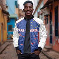 World Football 2026 Cape Verde Custom Bomber Jacket Tubaroes Azuis Verde Simple Map - Wonder Print Shop