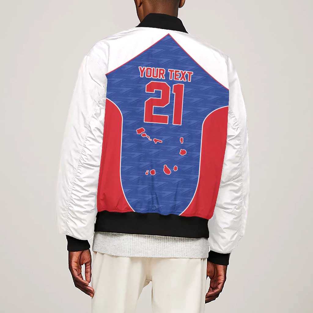 World Football 2026 Cape Verde Custom Bomber Jacket Tubaroes Azuis Verde Simple Map - Wonder Print Shop