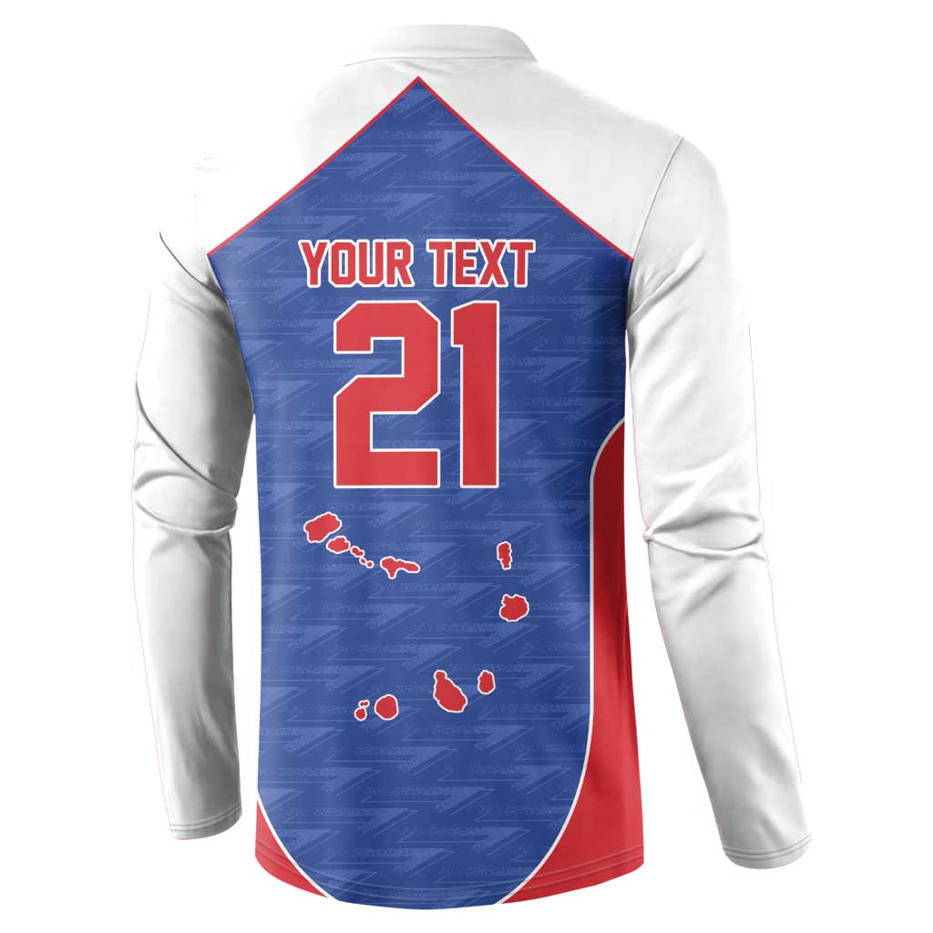 World Football 2026 Cape Verde Custom Button Sweatshirt Tubaroes Azuis Verde Simple Map