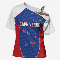 World Football 2026 Cape Verde Custom Cross Shoulder Shirt Tubaroes Azuis Verde Simple Map - Wonder Print Shop
