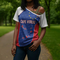 World Football 2026 Cape Verde Custom Cross Shoulder Shirt Tubaroes Azuis Verde Simple Map - Wonder Print Shop