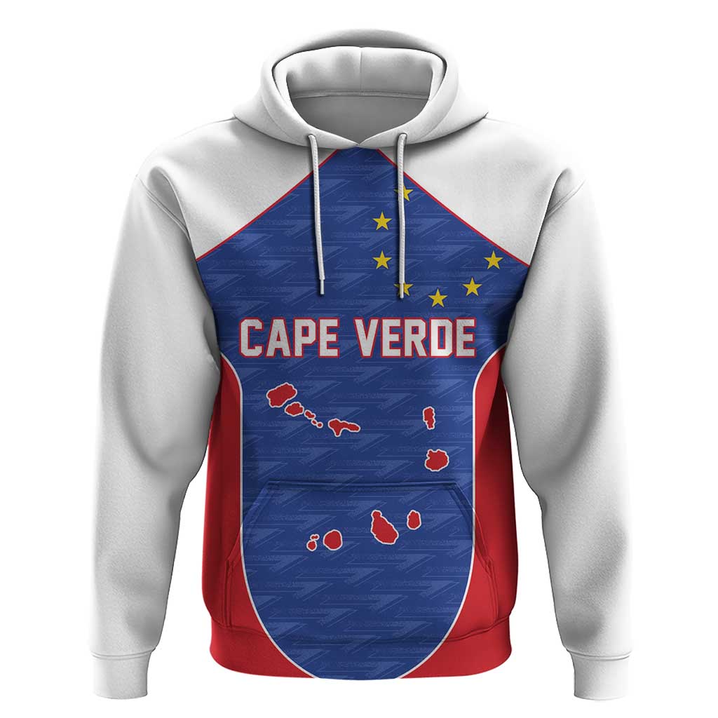 World Football 2026 Cape Verde Custom Hoodie Tubaroes Azuis Verde Simple Map - Wonder Print Shop