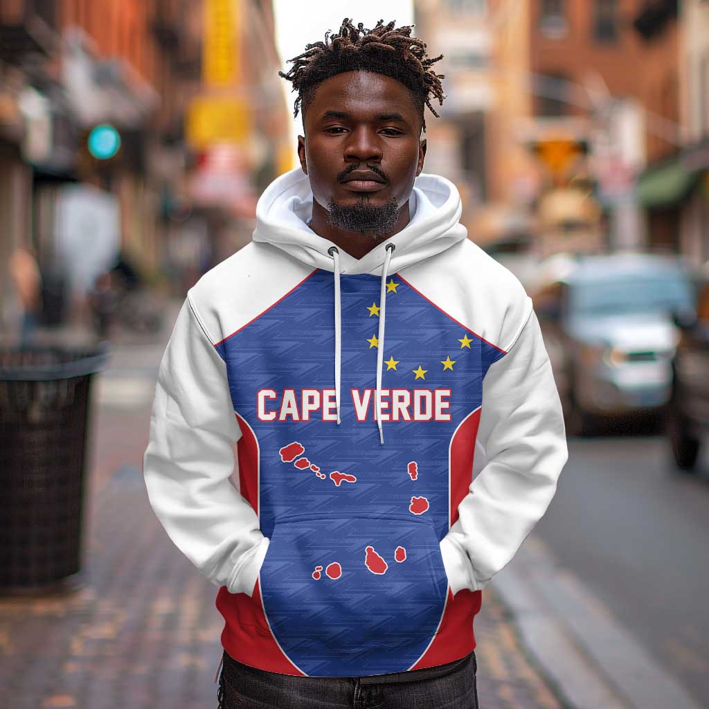 World Football 2026 Cape Verde Custom Hoodie Tubaroes Azuis Verde Simple Map - Wonder Print Shop