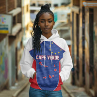 World Football 2026 Cape Verde Custom Hoodie Tubaroes Azuis Verde Simple Map - Wonder Print Shop