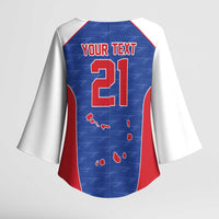 World Football 2026 Cape Verde Custom Kimono Sleeve Blouse Tubaroes Azuis Verde Simple Map - Wonder Print Shop