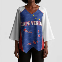 World Football 2026 Cape Verde Custom Kimono Sleeve Blouse Tubaroes Azuis Verde Simple Map - Wonder Print Shop