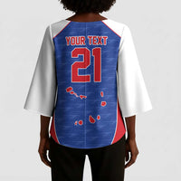 World Football 2026 Cape Verde Custom Kimono Sleeve Blouse Tubaroes Azuis Verde Simple Map - Wonder Print Shop