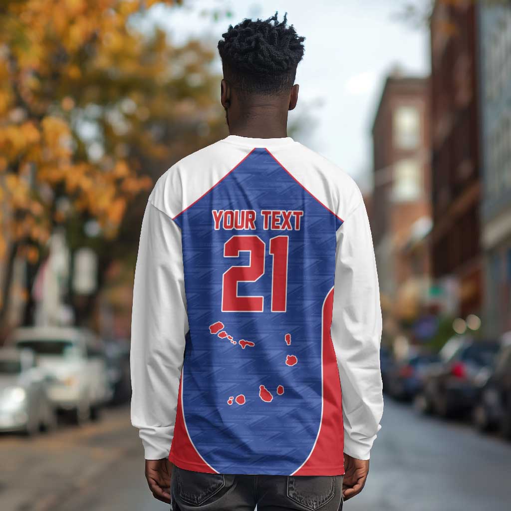 World Football 2026 Cape Verde Custom Long Sleeve Shirt Tubaroes Azuis Verde Simple Map - Wonder Print Shop
