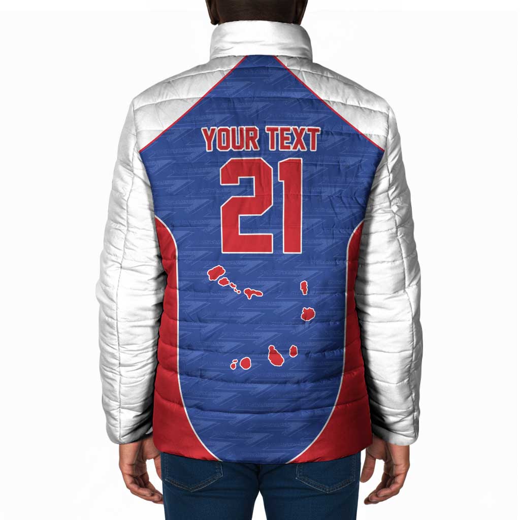 World Football 2026 Cape Verde Custom Padded Jacket Tubaroes Azuis Verde Simple Map - Wonder Print Shop