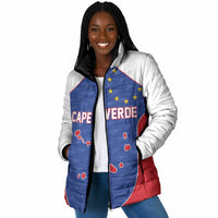 World Football 2026 Cape Verde Custom Padded Jacket Tubaroes Azuis Verde Simple Map - Wonder Print Shop