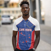 World Football 2026 Cape Verde Custom Polo Shirt Tubaroes Azuis Verde Simple Map LT9