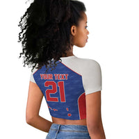 World Football 2026 Cape Verde Custom Raglan Cropped T shirt Tubaroes Azuis Verde Simple Map LT9