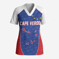 World Football 2026 Cape Verde Custom Scrub Top Tubaroes Azuis Verde Simple Map - Wonder Print Shop