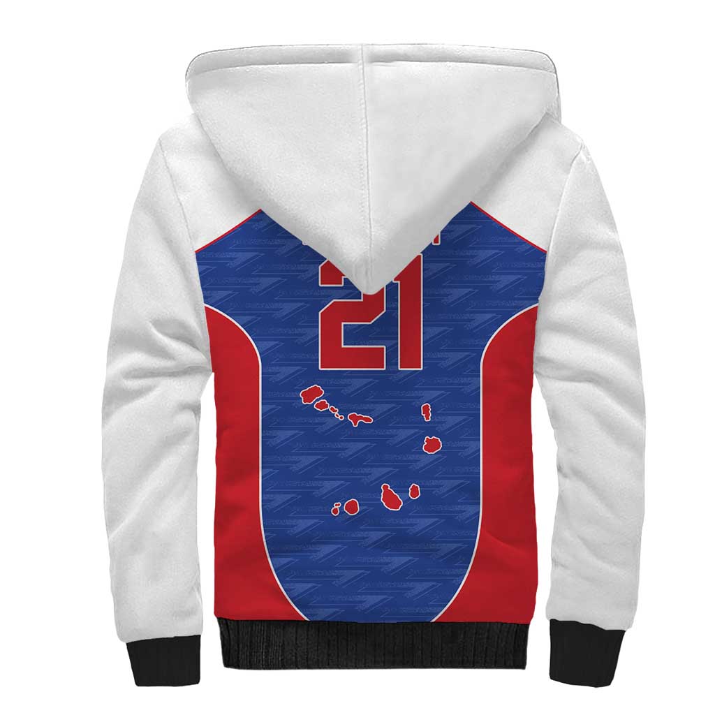 World Football 2026 Cape Verde Custom Sherpa Hoodie Tubaroes Azuis Verde Simple Map - Wonder Print Shop