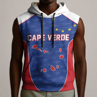 World Football 2026 Cape Verde Custom Sleeveless Hoodie Tubaroes Azuis Verde Simple Map - Wonder Print Shop