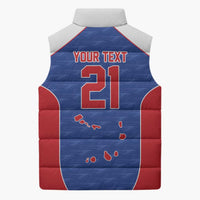 World Football 2026 Cape Verde Custom Sleeveless Puffer Jacket Tubaroes Azuis Verde Simple Map - Wonder Print Shop