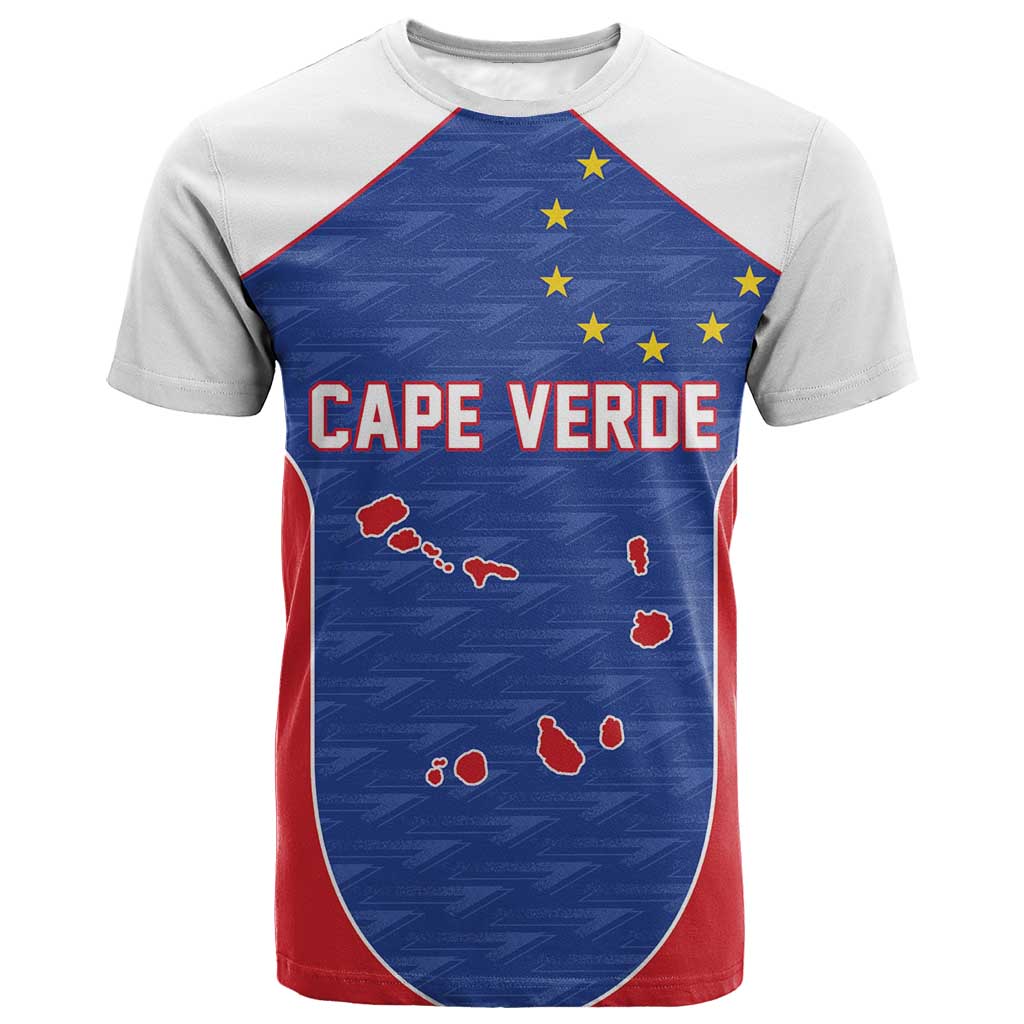 World Football 2026 Cape Verde Custom T shirt Tubaroes Azuis Verde Simple Map LT9
