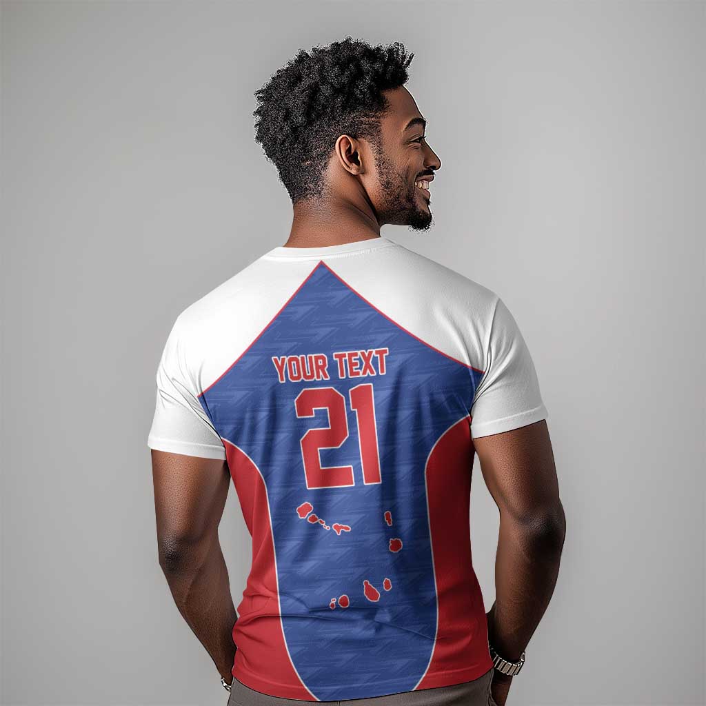World Football 2026 Cape Verde Custom T shirt Tubaroes Azuis Verde Simple Map LT9