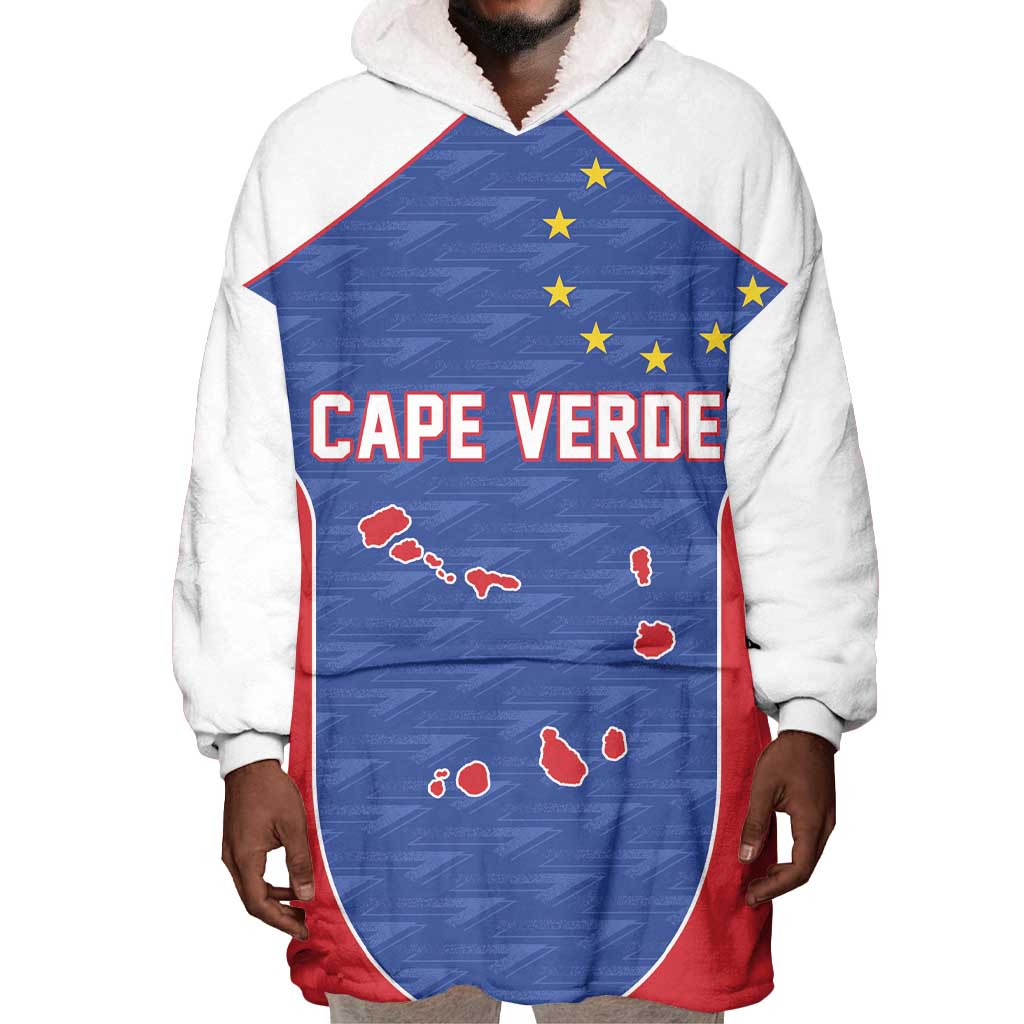 World Football 2026 Cape Verde Custom Wearable Blanket Hoodie Tubaroes Azuis Verde Simple Map - Wonder Print Shop
