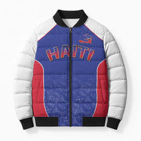 World Football 2026 Afro-Haiti Custom Bomber Puffer Jacket Together For Ayiti Blue Style - Wonder Print Shop