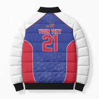 World Football 2026 Afro-Haiti Custom Bomber Puffer Jacket Together For Ayiti Blue Style - Wonder Print Shop