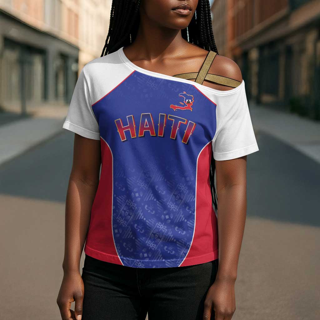 World Football 2026 Afro-Haiti Custom Cross Shoulder Shirt Together For Ayiti Blue Style - Wonder Print Shop