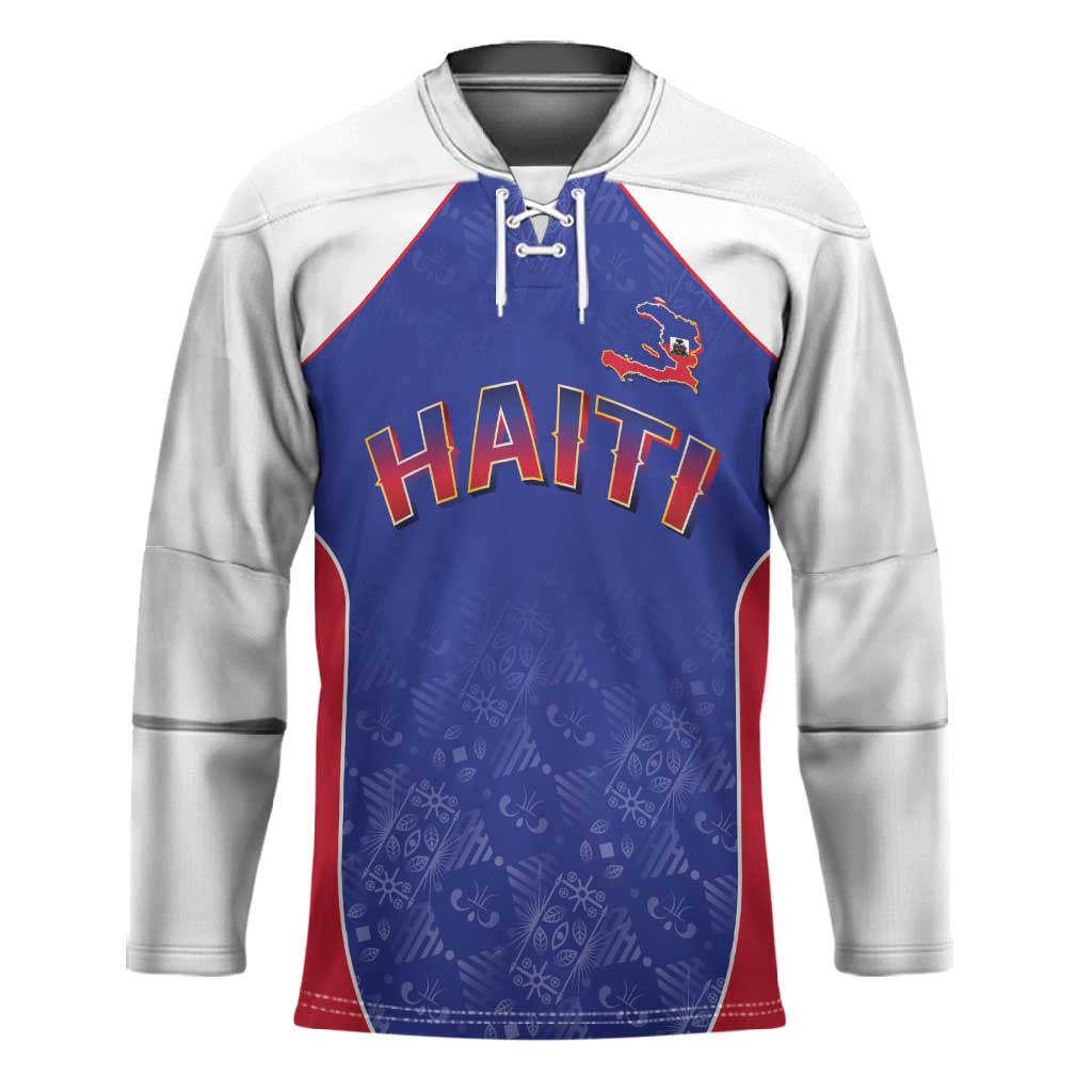 World Football 2026 Afro-Haiti Custom Hockey Jersey Together For Ayiti Blue Style - Wonder Print Shop