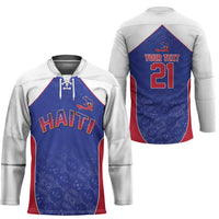 World Football 2026 Afro-Haiti Custom Hockey Jersey Together For Ayiti Blue Style - Wonder Print Shop