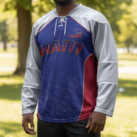 World Football 2026 Afro-Haiti Custom Hockey Jersey Together For Ayiti Blue Style - Wonder Print Shop