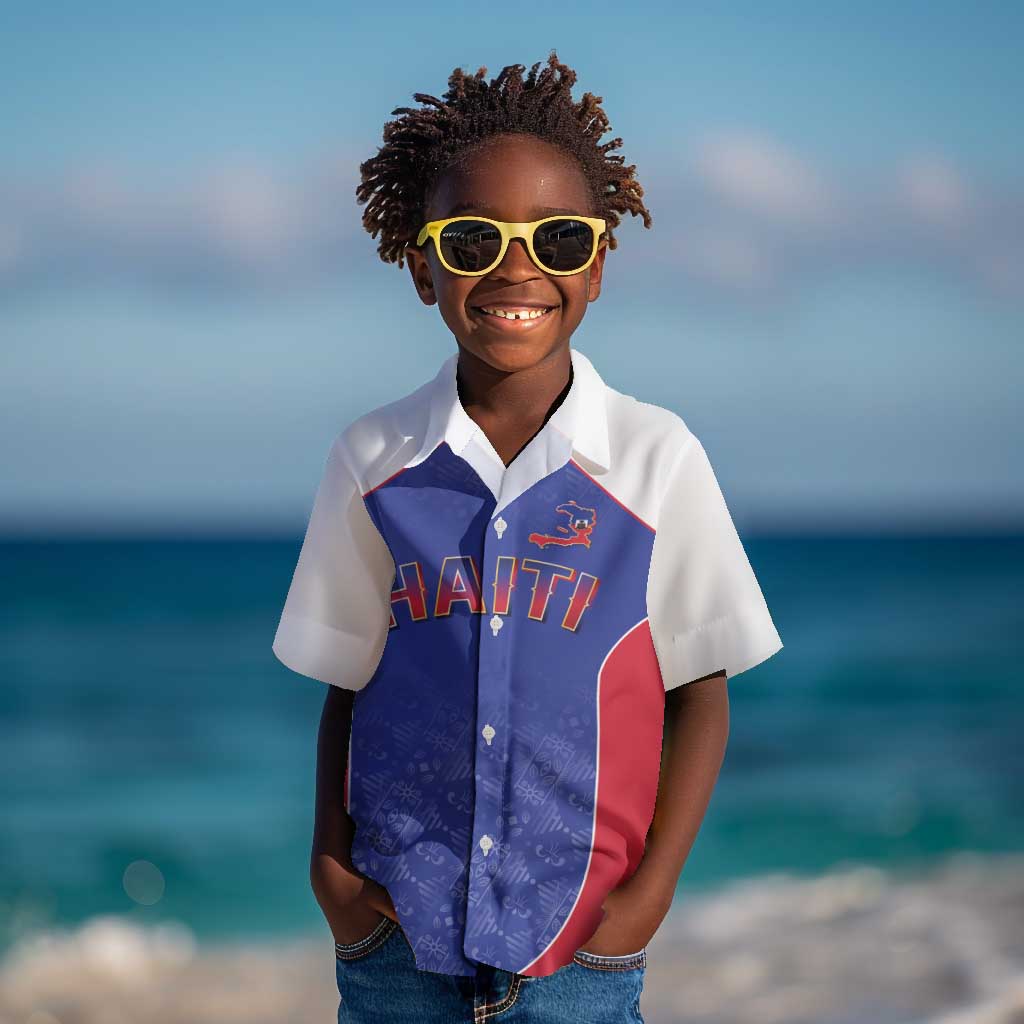 World Football 2026 Afro-Haiti Custom Kid Hawaiian Shirt Together For Ayiti Blue Style LT9