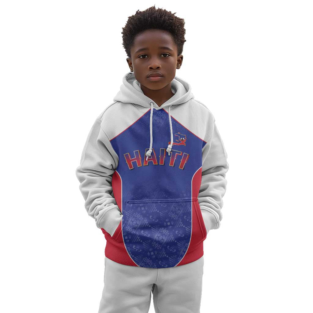 World Football 2026 Afro-Haiti Custom Kid Hoodie Together For Ayiti Blue Style - Wonder Print Shop