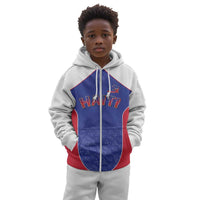 World Football 2026 Afro-Haiti Custom Kid Hoodie Together For Ayiti Blue Style - Wonder Print Shop