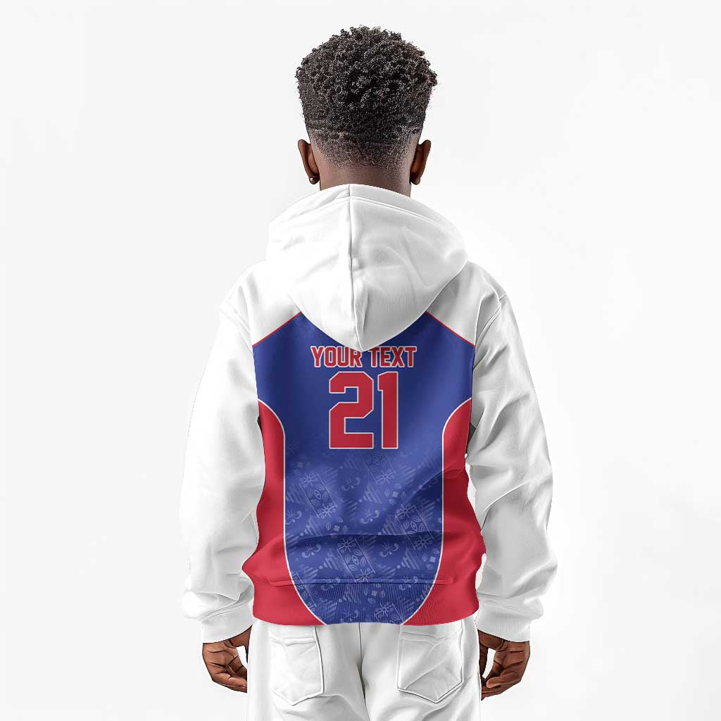 World Football 2026 Afro-Haiti Custom Kid Hoodie Together For Ayiti Blue Style - Wonder Print Shop