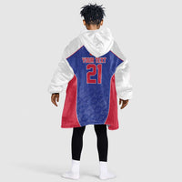 World Football 2026 Afro-Haiti Custom Kid Wearable Blanket Hoodie Together For Ayiti Blue Style - Wonder Print Shop