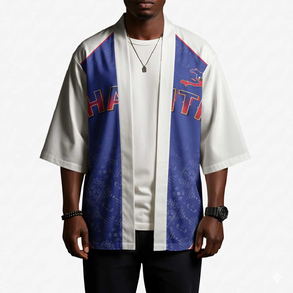 World Football 2026 Afro-Haiti Custom Kimono Together For Ayiti Blue Style - Wonder Print Shop